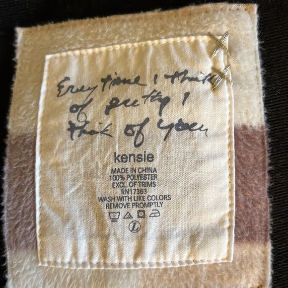 Kenzie black sleeved, checkered front, hooded sweatshirt. Size Large. - Picture 9 of 14